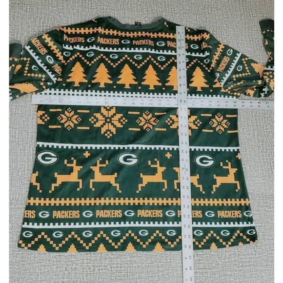 NFL Green Bay Packers Holiday Top Mens Size XL Ugly Pajama Soft Shirt Sleepware - Picture 2 of 3